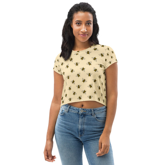 Beee All-Over Print Crop Tee