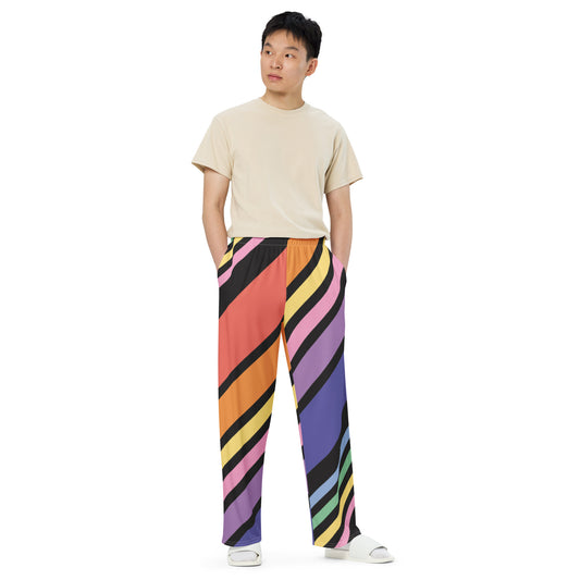 Bold Stripe All-over print unisex wide-leg pants