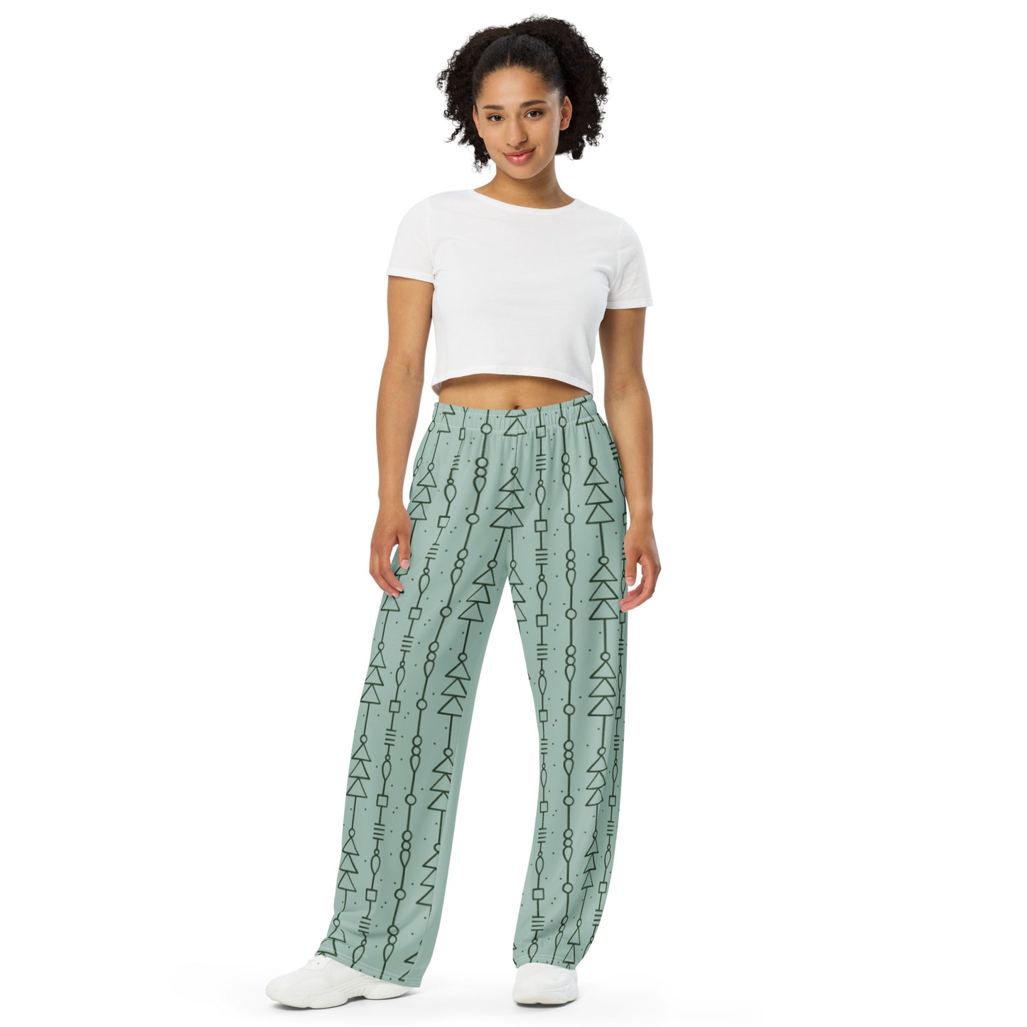 Tree and Orniment All-over print unisex wide-leg pants