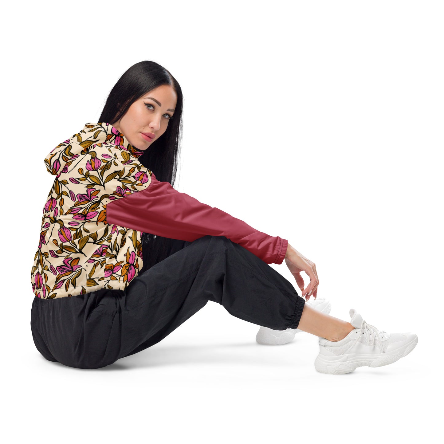 Wallpaper Women’s cropped windbreaker