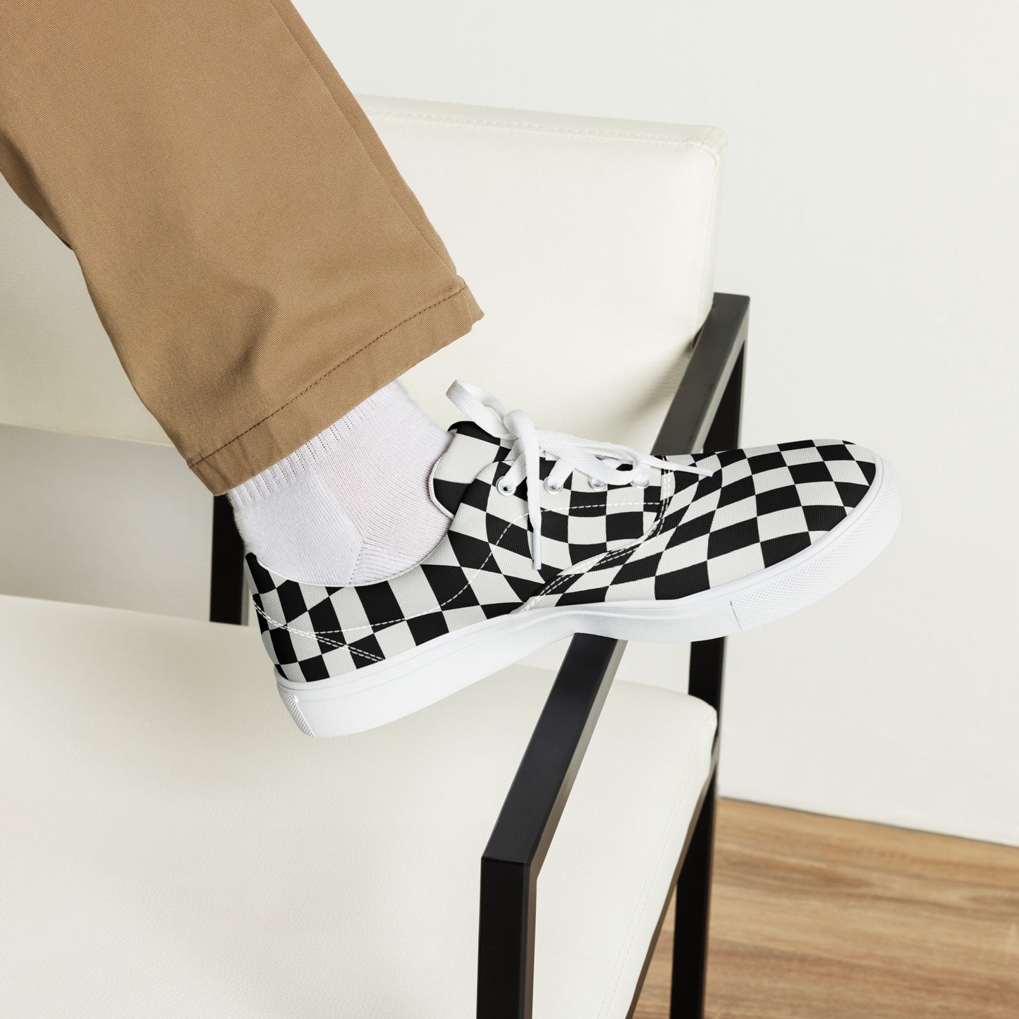 Men’s Lace-Up Canvas Trippy Checkers Sneaker