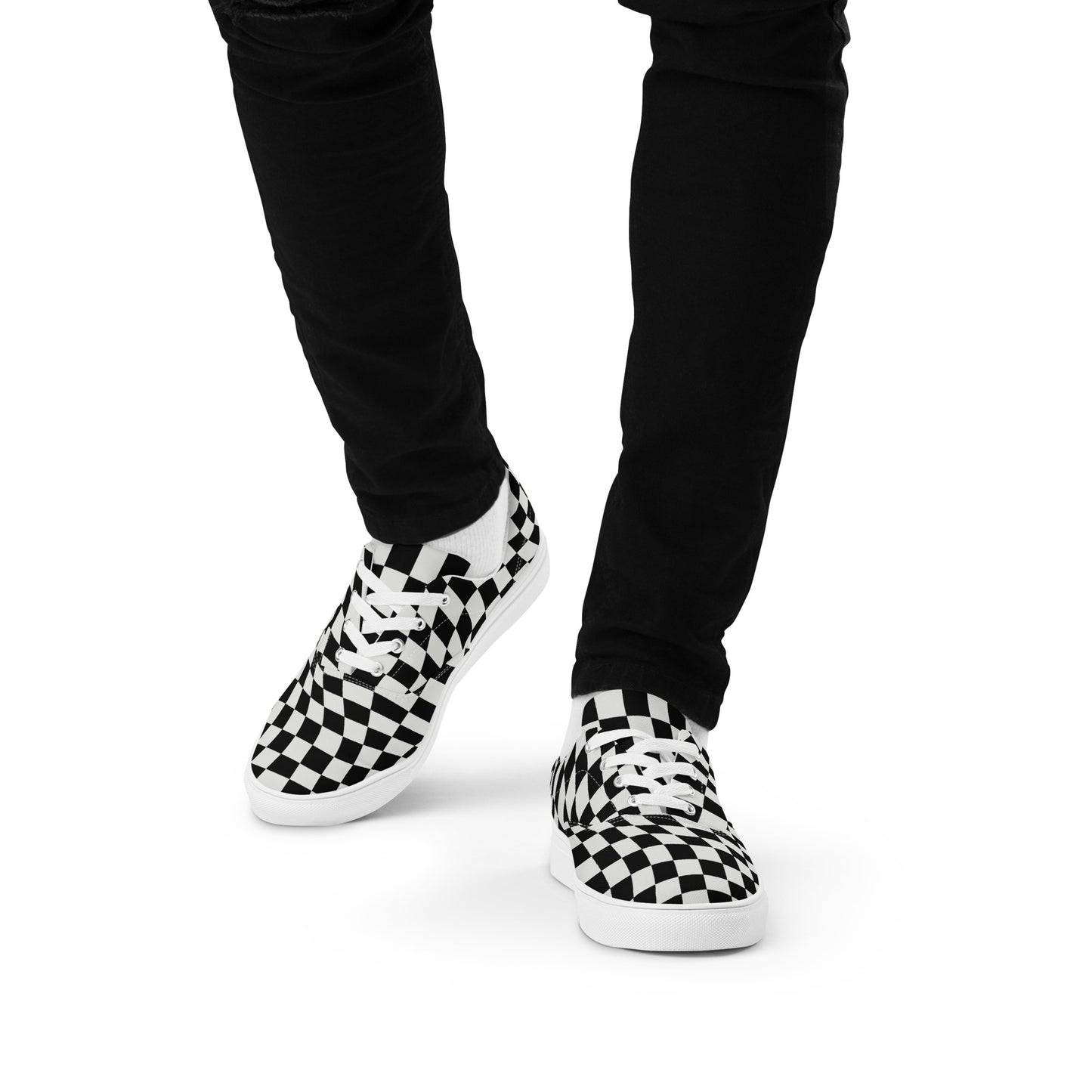 Men’s Lace-Up Canvas Trippy Checkers Sneaker