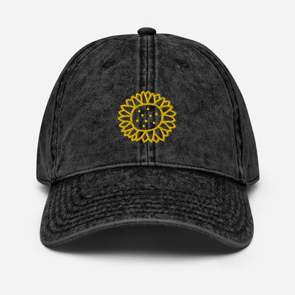 Vintage Cotton Sunflower Twill Cap