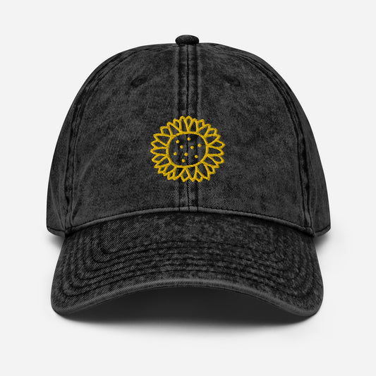 Vintage Cotton Sunflower Twill Cap